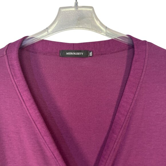 Merokeety Womens Size XXL Purple Long Sleeve Button-Down Cardigan - Picture 3 of 5